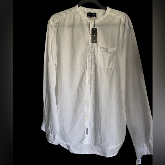 Velvet by Graham and Spencer, white long sleeve men’s button up shirt - Picture 1 of 1